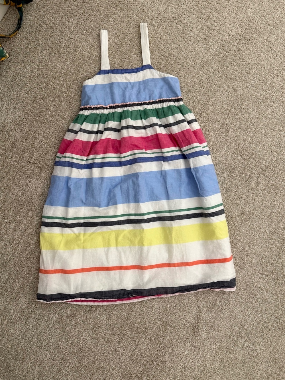 GAP Girls' Multicolor Stripe Dress with White Straps